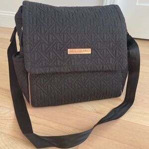 Petunia Pickle Bottom Boxy Baby Diaper Bag, black quilted pattern - LIKE NEW